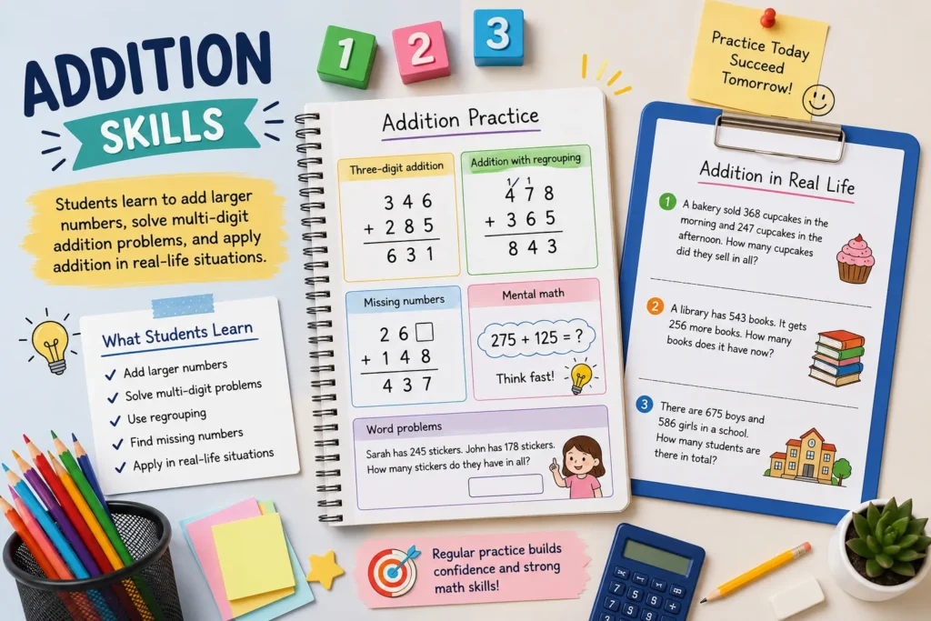 3rd Grade Addition Worksheets for Kids