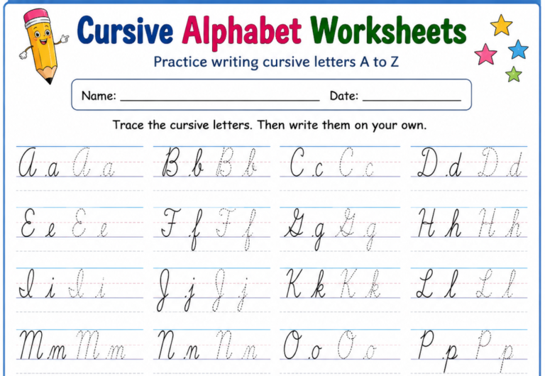 free cursive alphabet worksheets