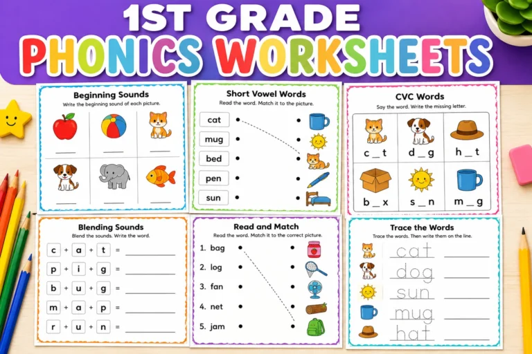 1st grade phonics worksheets