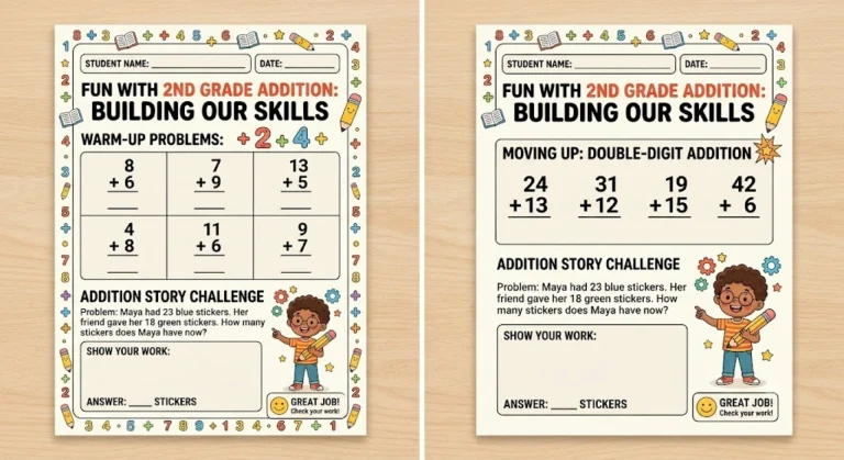 2nd grade addition worksheets