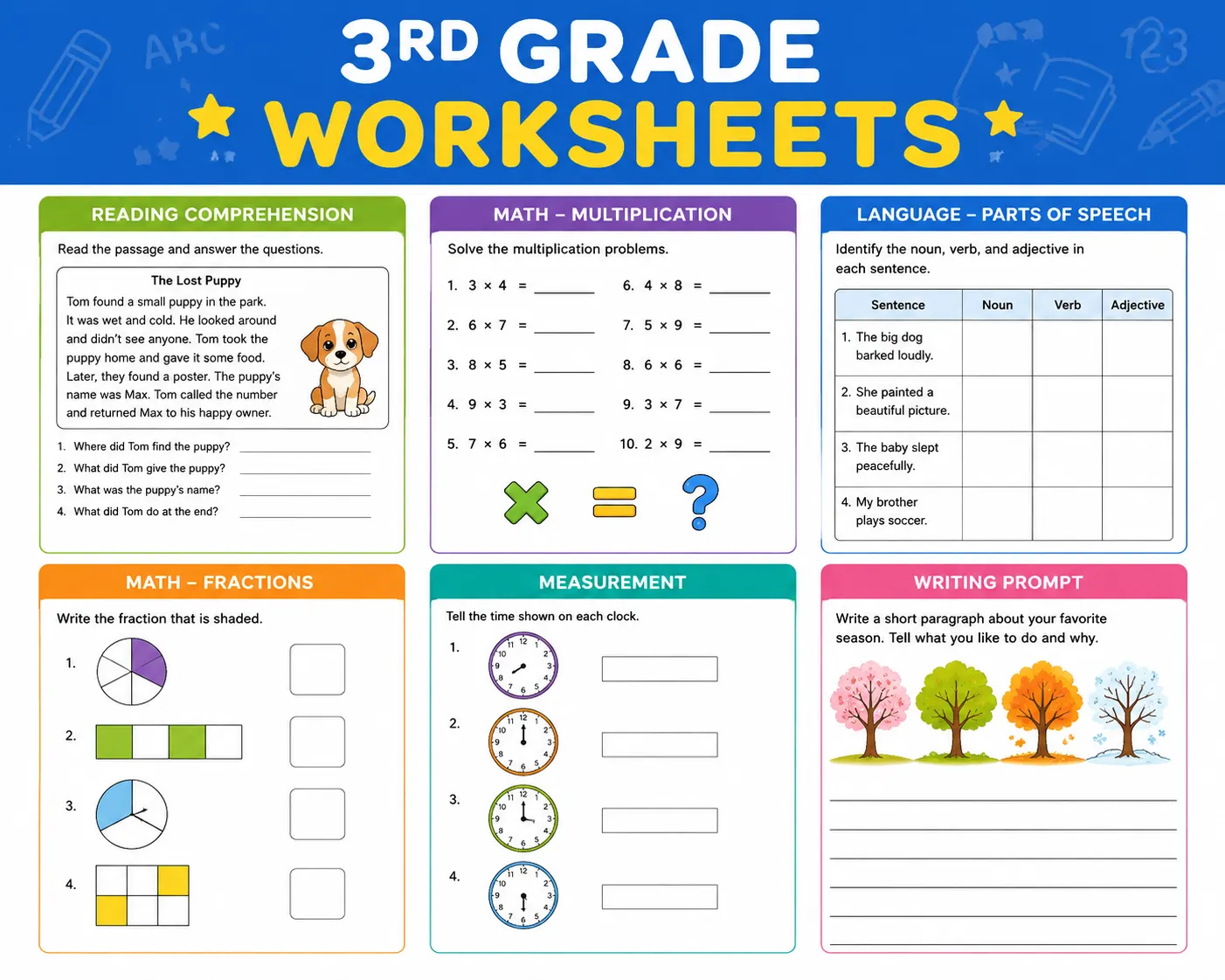 3rd grade worksheets