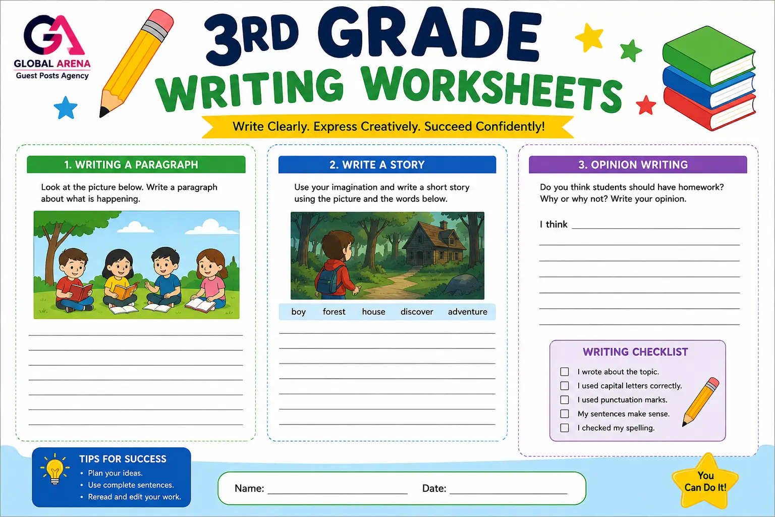 3rd grade writing worksheets