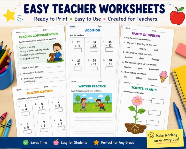 easy teacher worksheets