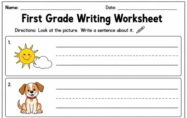 first grade writing worksheets