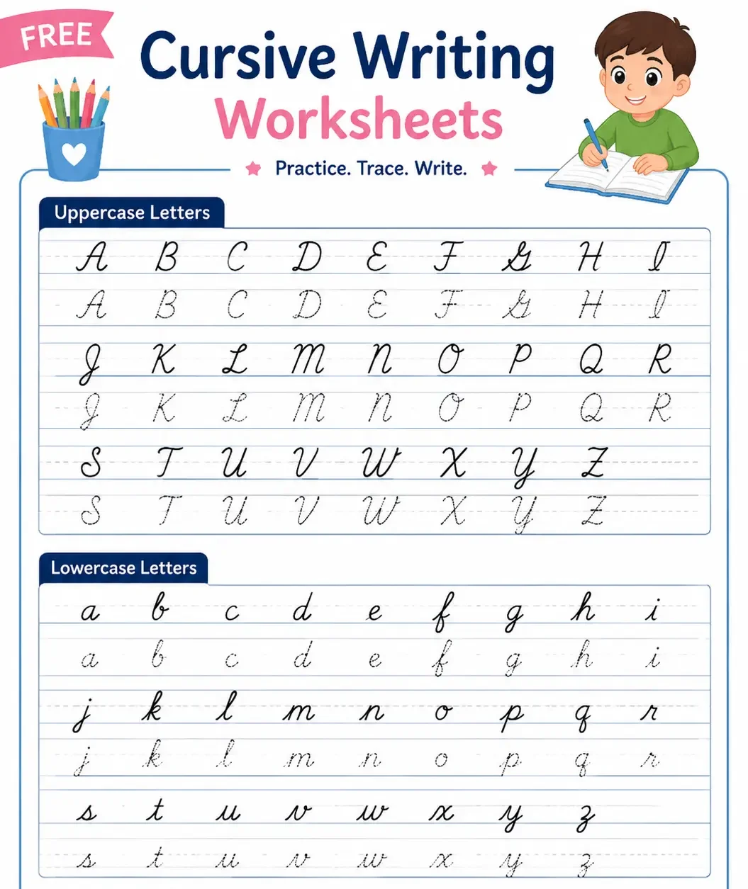 free cursive writing worksheets