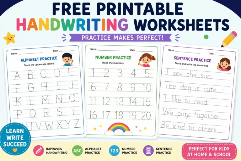 free printable handwriting worksheets