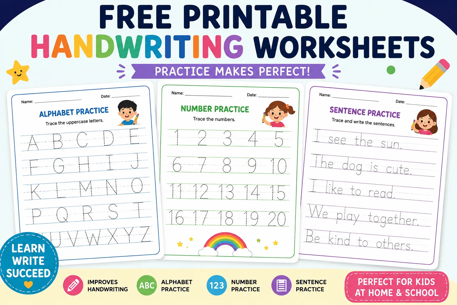free printable handwriting worksheets