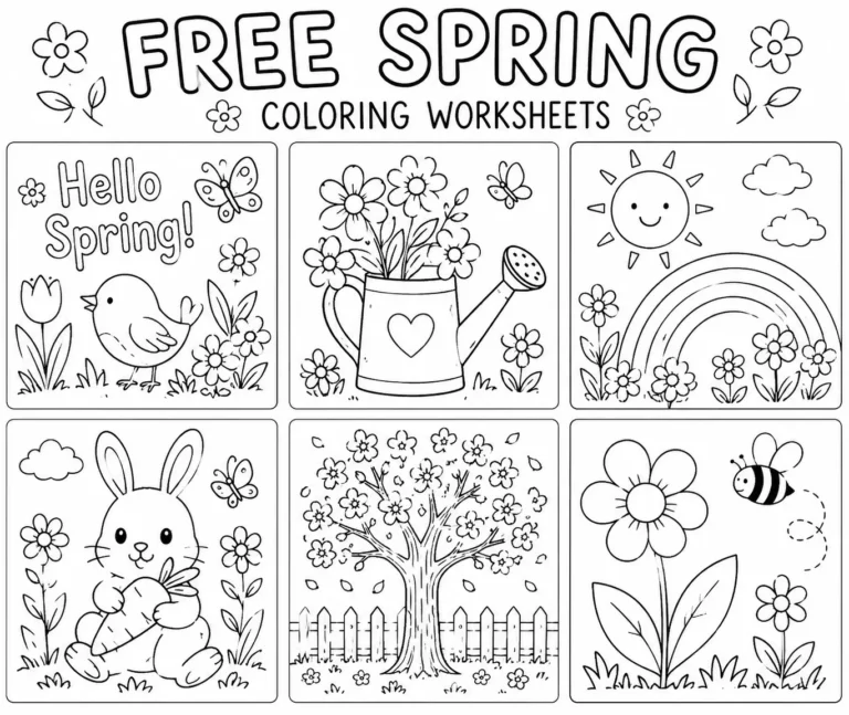 free spring coloring worksheets