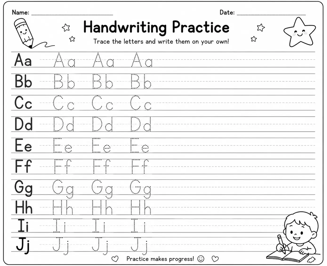 handwriting worksheets printable