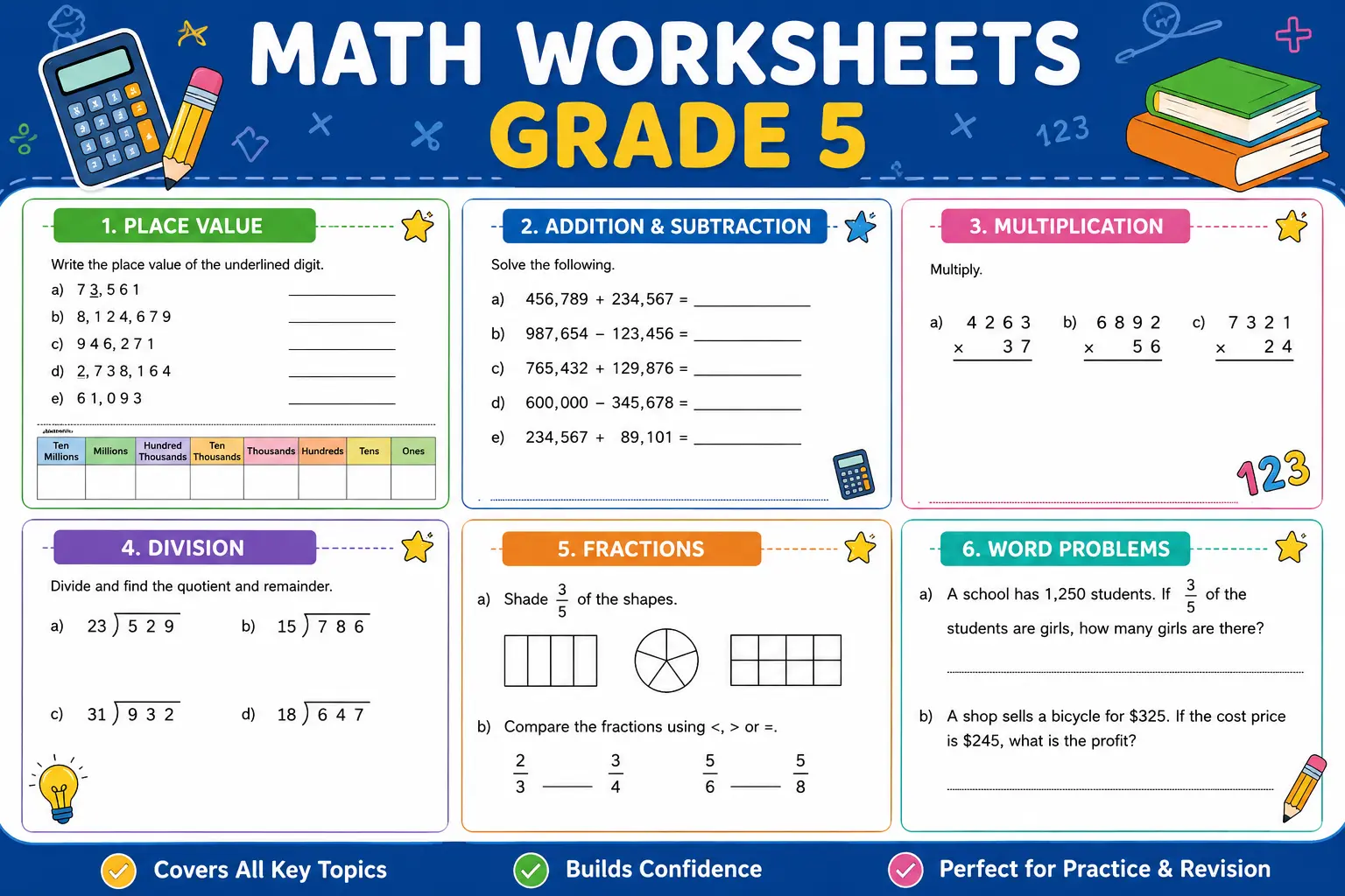 math worksheets grade 5