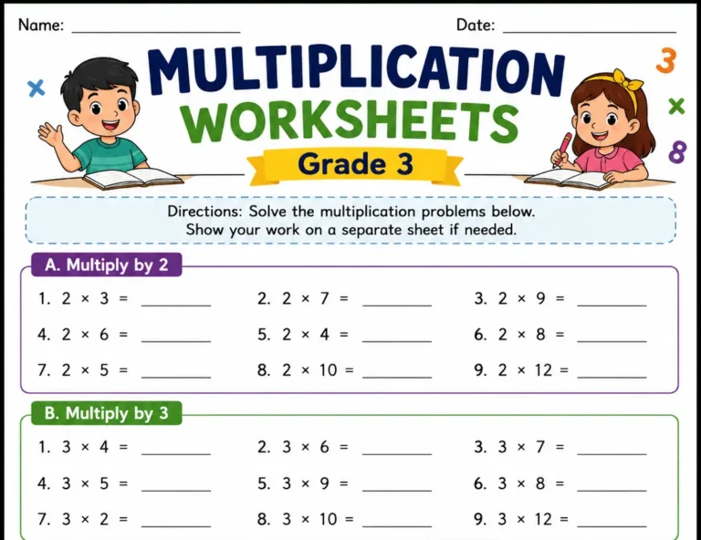 multiplication worksheets grade 3